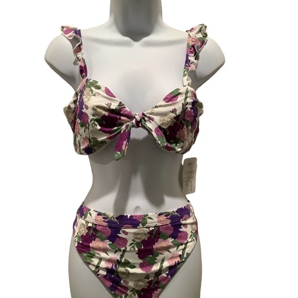 DIPPIN’ Daisy’s Other - Dippin’ Daisy’s Countess Floral Retro Looking 2 Piece Swimsuit L